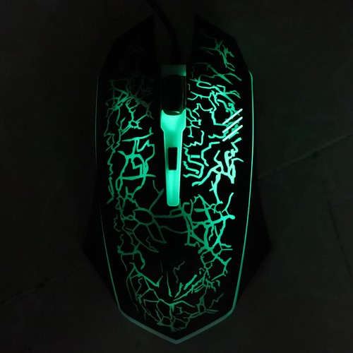 Wired Mouse Black USB Port Gaming Office Business Luminous Optical Computer Fit - Picture 2 of 22