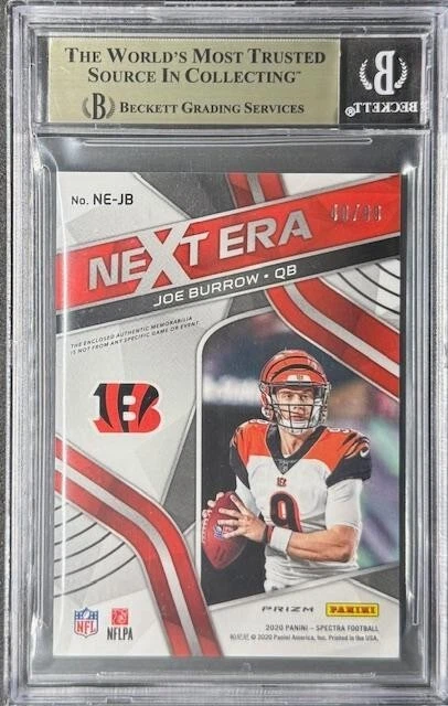 Joe Burrow 2020 Spectra Rookie Next Era Hyper Jersey #NE-JB - RC /99 - BGS 9.5 - Image 2 of 2