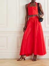 vintage taffeta skirt/Taffeta Maxi Skirt Casual High Waist Pleated A-Line Skirt
