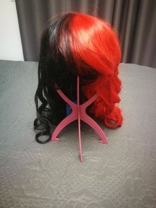 Parrucca Rosso E Nero Bicolore Wig Ebay