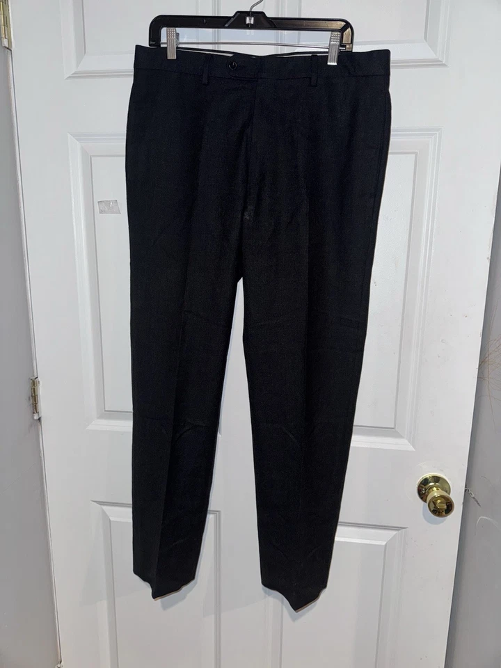 Calça social masculina de lã Hermès - Feita na Itália - Cinza escuro - Imagem 4 de 4