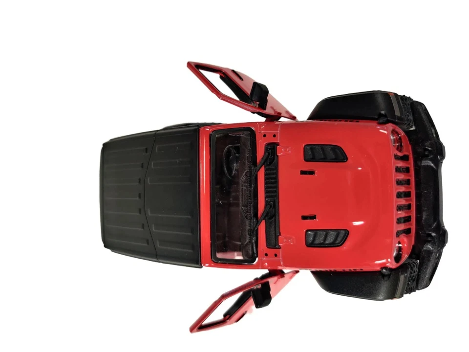 Jeep Wrangler 2018 Jeep Wrangler techo rígido modelo coche fundido a presión escala 1:34 KINSMART (rojo) Foto 4 de 4