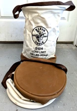 TWO NEW KLEIN TOOLS 5104 Leather-Bottom Bucket- 100 Lbs Load- Free Shipping