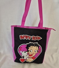 Betty Boop Shopper Tote Bag In Black And Pink