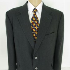 46 S 47 Stafford Solid Gray Wool Blend 2Btn Mens Jacket Sport Coat Blazer Mint