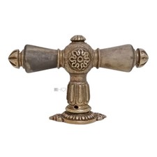 Oliva Finestra Antico Fiori IN Ottone Corno Vecchio Maniglia Finestra 110mm