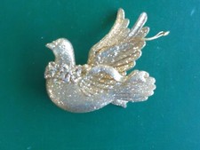 Gold Bird Christmas Tree Ornament 4" long  KM 3 