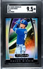 2019 Panini Chronicles Titan #21 Cavan Biggio HOLO SILVER PRIZM SGC 9.5 MINT+
