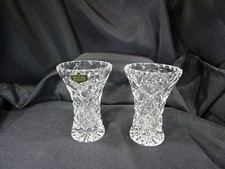 Vintage Zajecar Yugoslavia Lead Crystal Small Bud Vases