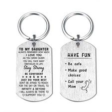 Daughter Gifts from Mom Dad, To My Daughter Keychain, Have Daughter Call Mom
