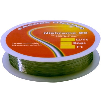 Nichrome 80 Resistance Wire - 50 Ft. Spool Of 34 Gauge AWG (0.16mm) Round Wire
