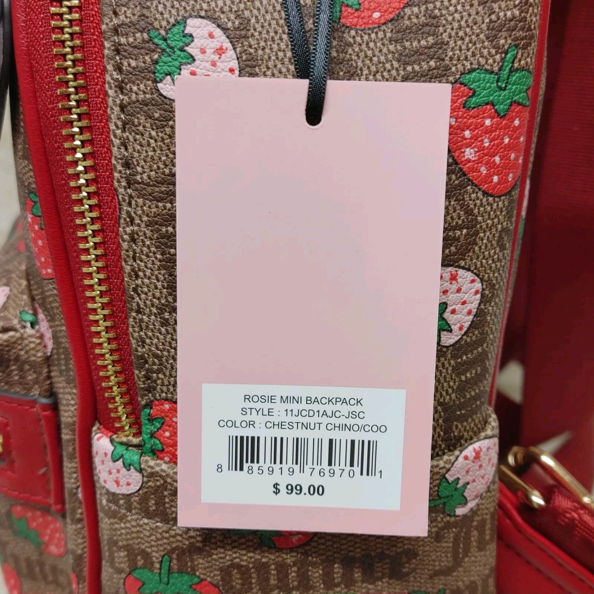 Juicy Couture Rosie Mini Backpack Strawberry Chestnut/Red 