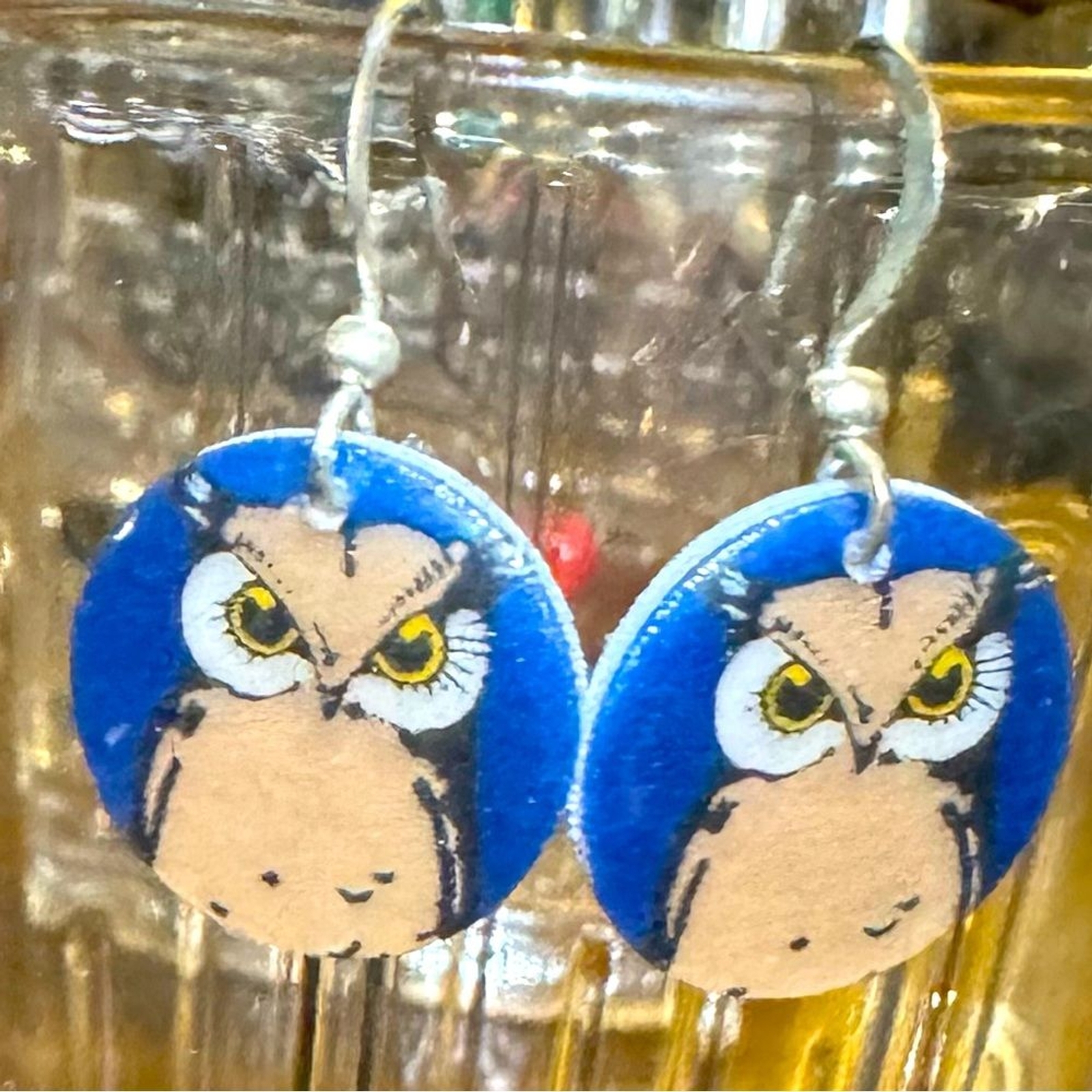 Tiny Owl Pierced Earrings EUC - image 1