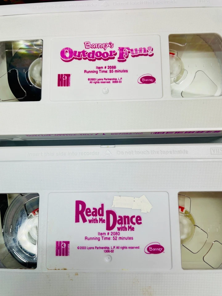 Barney's Outdoor Fun VHS 2003 Red Yellow Blue ABCs 123s Read With me Dance LOT Foto 2 de 4