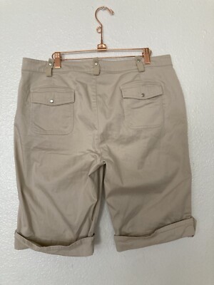 french dressing shorts FDJ French Dressing Jeans Serene Poplin Pull-On Shorts Rolled Olive 4 8.5