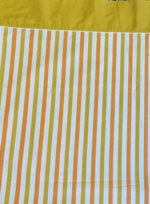 Vintage Springmaid Retro Candy Stripe Twin Flat Sheet Gold Orange MCM 70s