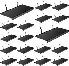 10X4.3 Inch Pegboard Shelves Set of 20, Metal Peg Board Shelves Accessories, Fla