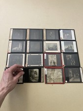 Job Lot 16x Antique Glass Magic Lantern Slides gargoyles Notre Dame Church