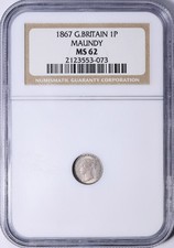 1867 NGC MS62 1P Maundy Great Britain - 1 Pence