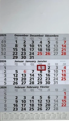 3 Monatskalender 2026 mit Jahresübersicht Wandkalender Terminplaner Kalender