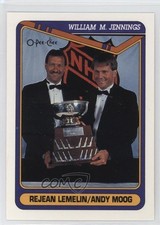 1990-91 O-Pee-Chee Reggie Lemelin Andy Moog #486 i3a