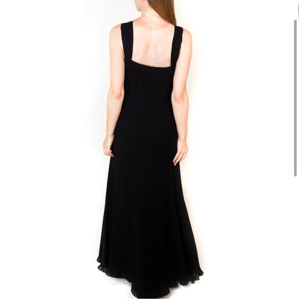 Vestido largo completo CARLOS MIELE negro 100 % seda talla FR 42 = US 10 Foto 3 de 4