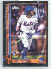 Luisangel Acuna 2025 Topps Chrome #56 Base Black Lava Refractor Parallel /10 RC