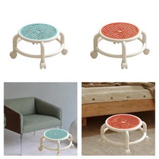 Round Rolling Low Stool Multiuse Roller Seat Stool for Pedicure Garage Home