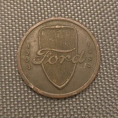 1933 Chicago World Fair - FORD 30 Years Of Progress Coin Token Medallion