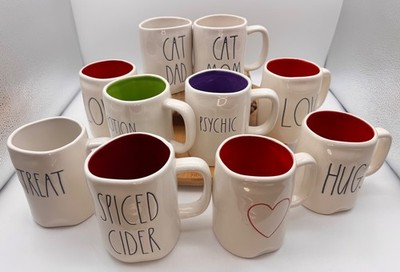 RAE DUNN Mug Artisan Collection Black Letters Heart Various Designs-Your Choice