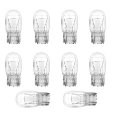 10PCS T20 Car Brake Light Bulb, 12V 5W Flat Foot Halogen Width T20/White