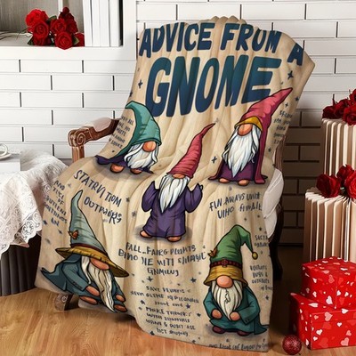 [Cozy Gnome Blanket] Soft Plush Cozy Gnome Blanket - 1pc Flannel Throw for Sof