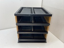 Unique 3 Drawer 90 Audio Cassette Tape Plastic Storage Holder Case Wood Grain