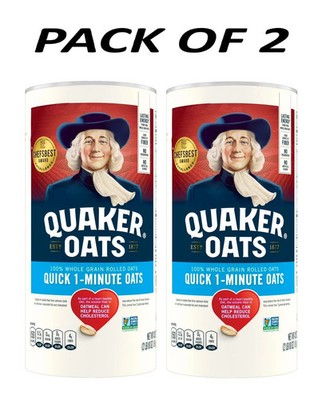 Quaker Old Fashioned Instant Whole Grain Oatmeal, 42 oz Canister pack of 2