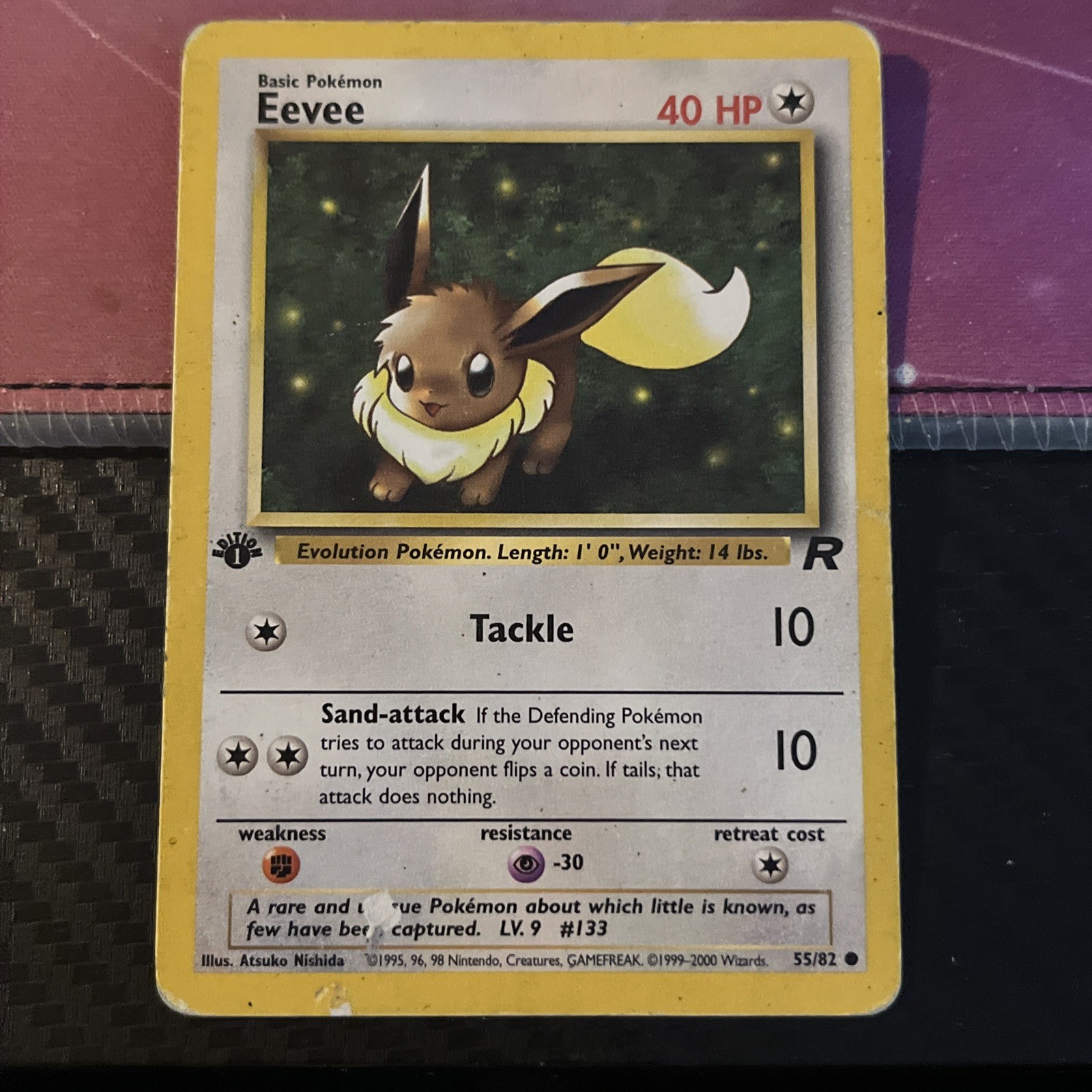 2000 Pokemon Team Rocket Eevee 55/82 1st Edition WOTC Vintage 