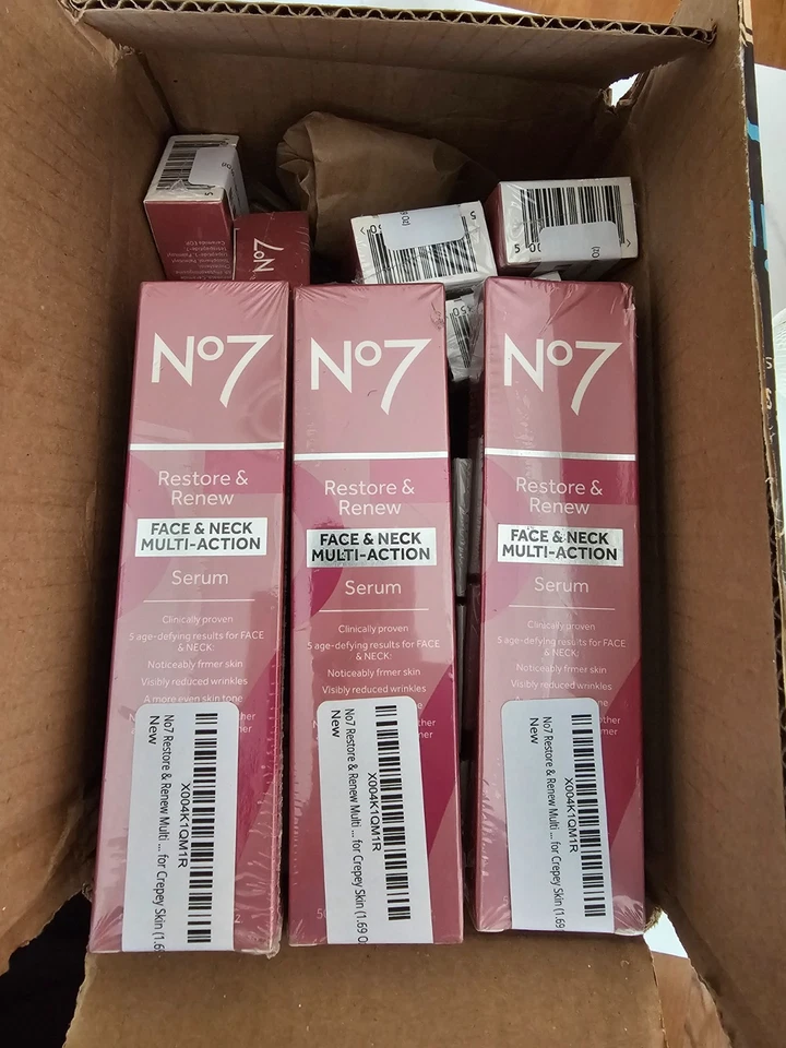No7 Restore &Renew Face& Neck Multi-Action Serum Huge Size 50ml New Original Box - Image 2 of 4