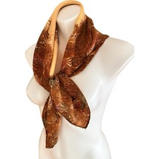 Vintage Japanese Burmel Hand Rolled Signed Silk Square Scarf 30 X 30  