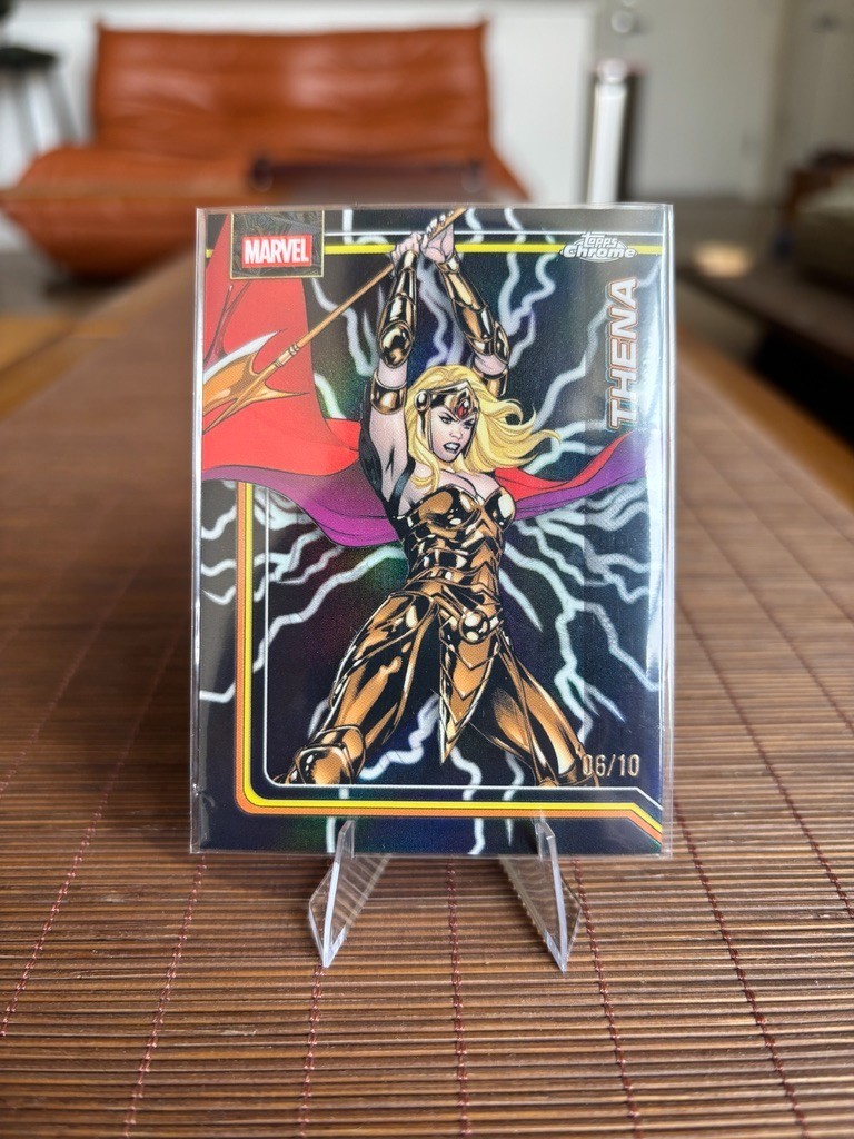 Thena  /10 -  2026 Topps Chrome Marvel Comics - Black Storm Lightning Refractor