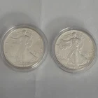 1-1989- 1-1990  $1  American Silver Eagle dollar  2 0z. .999 Fine Silver 2 Lot