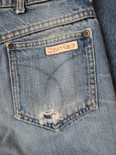 Vintage 80s Calvin Klein Women's 26x32 Straight Leg Distressed Blue Denim Jeans