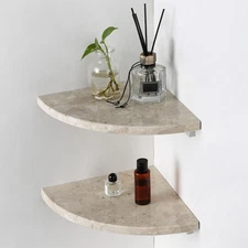 Italian Marble Corner Shower Shelf for Bathroom, 10'' Marble Corner Shelves f...