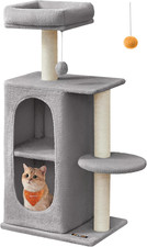 Cat Tree, Small Cat Tower for Indoor Cats, Plush Cat Caves with Perch, Scratchin
