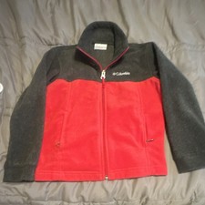 Columbia Kids XXS 4-5 Red/Gray Colorblock Full Zip Fleece Jacket Pockets