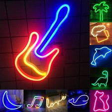 Neon Sign LED Light Wall Hanging Night Lamp Bar for Kids Bedroom Home Decor