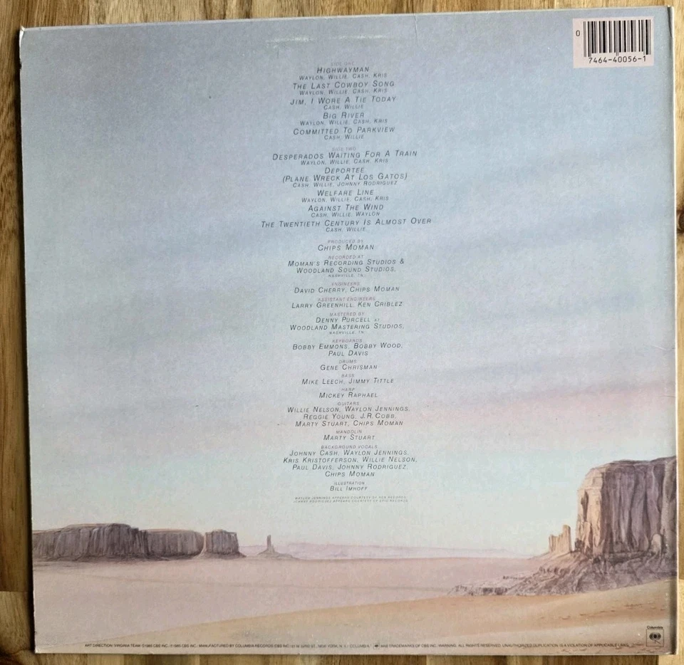 Jennings, Nelson, Cash, Kristofferson 🥇 Highwayman 1985 1st Press Pitman EX-NM - Image 2 of 4