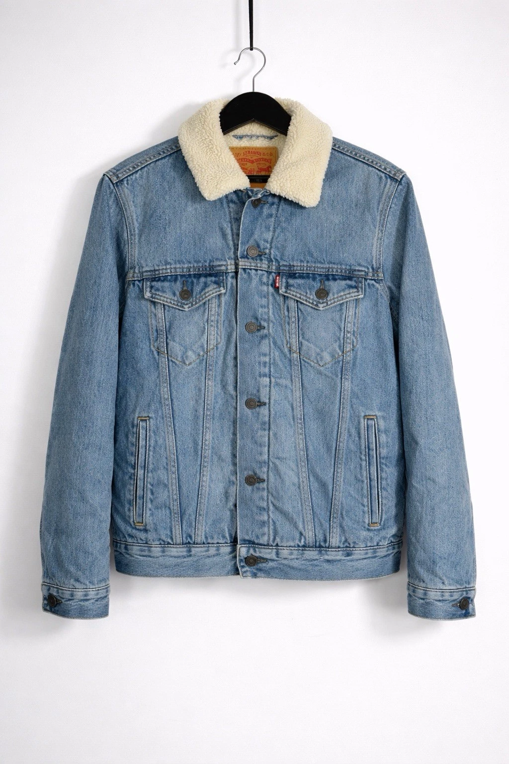 LEVI’S SHERPA DENIM Jacket - Small - Blue - Great Condition - Mens