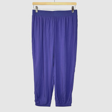 Ambrielle Women’s Pajama Lounge Crop Jogger Lightweight Pants Size Small Purple