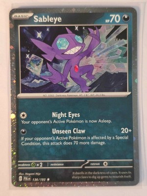 SABLEYE (COSMOS HOLO) 136/193 HOLO PALDEA EVOLVED POKEMON NM Quick Shipping