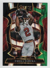 2025 Panini Select #37 Emeka Egbuka Black and Green Prizm Shock RC
