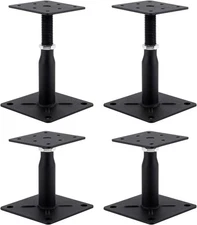 4 Pack Adjustable Support Jack for Floor, Post, Deck Foundation, RV Black 